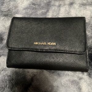 Michael Kors Black Wallet with Gold Logo